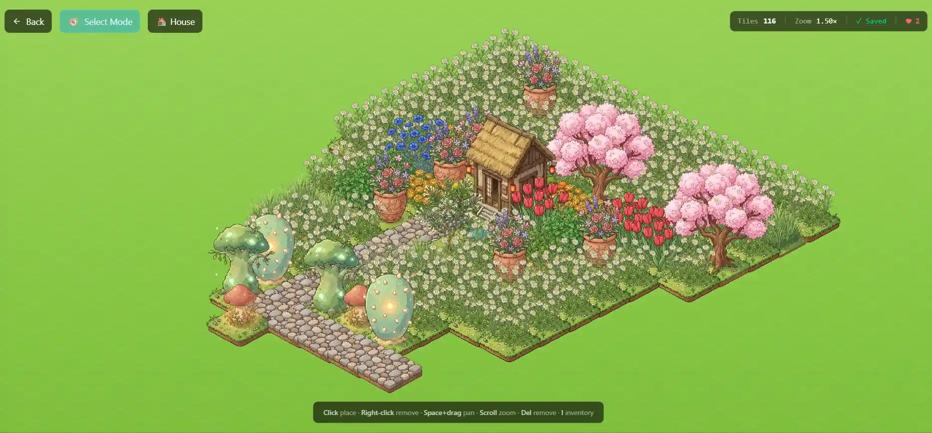 PlantPomo gamified study garden showing virtual plants grown during focus sessions